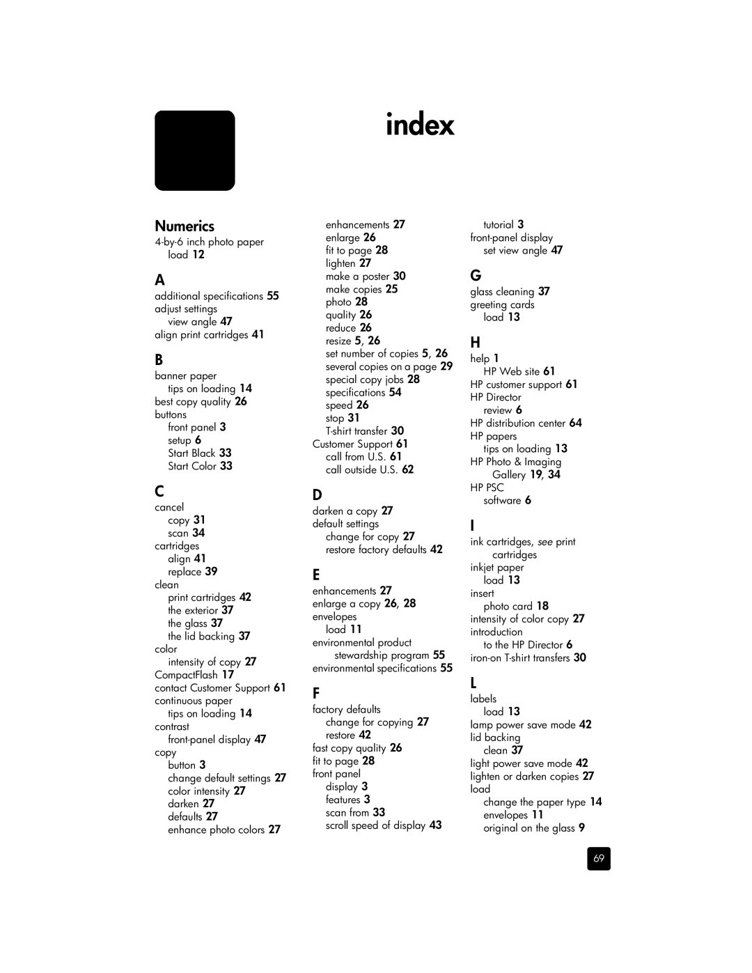 HP 2175v, 2170, 2175xi manual Index, Numerics 