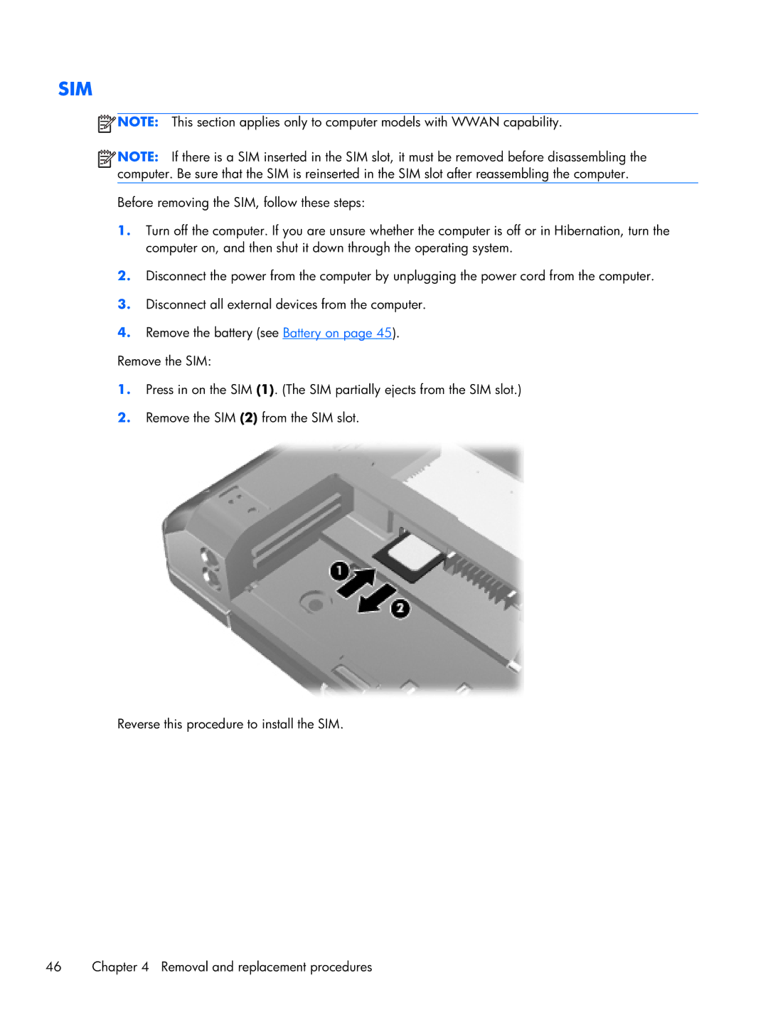 HP 2170p B8V03UTABA manual Sim 