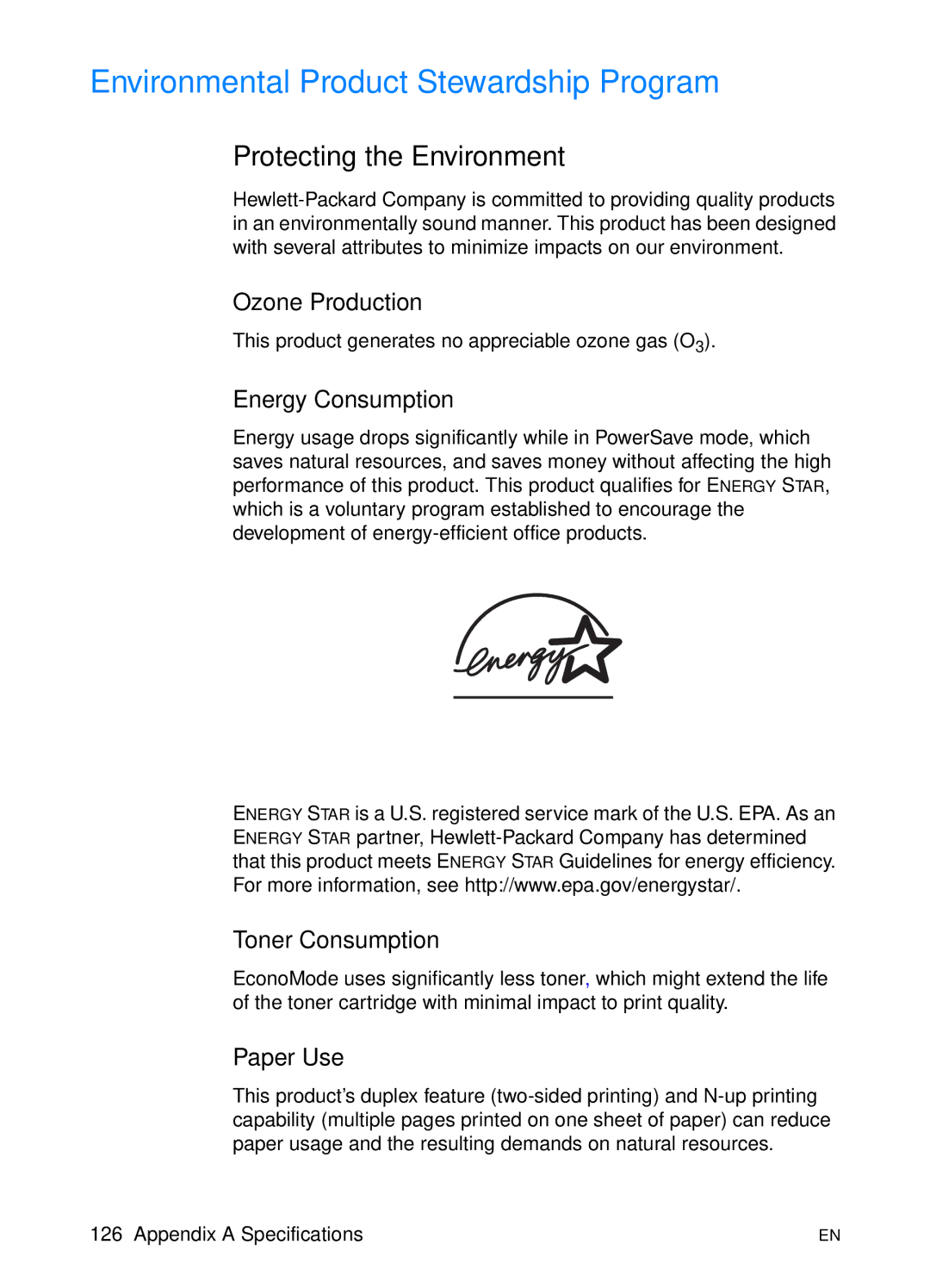 HP 2200 manual Environmental Product Stewardship Program, Protecting the Environment 