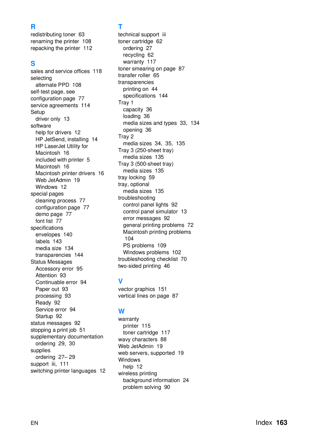 HP 2200 manual Index 