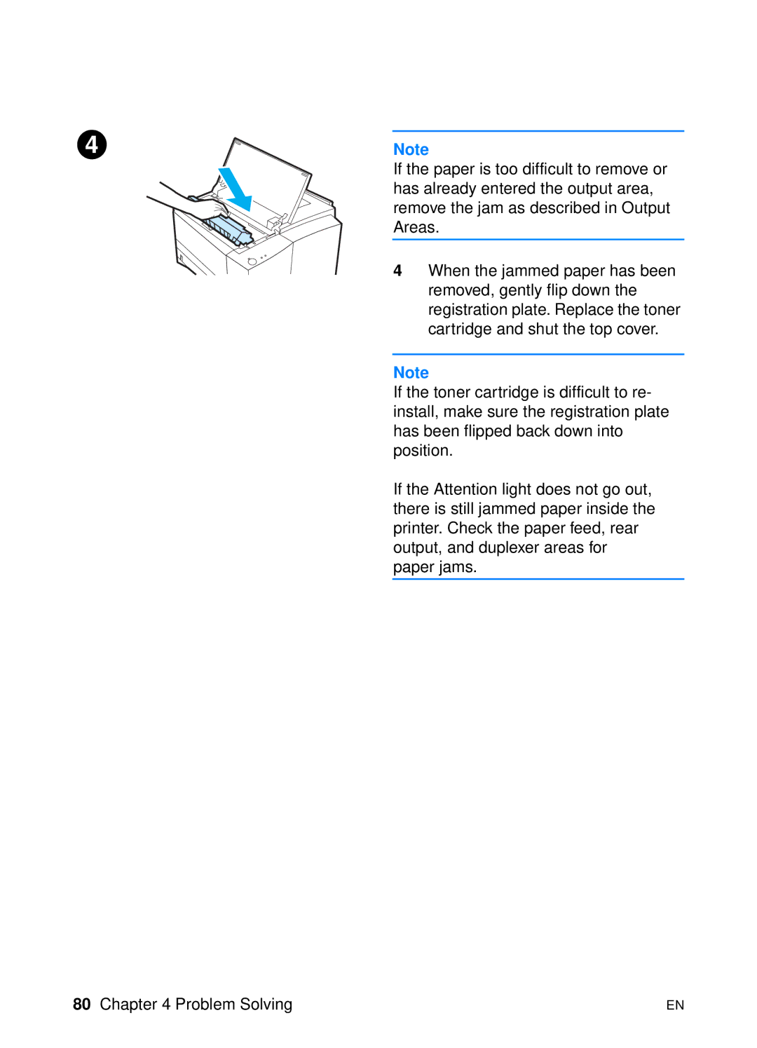 HP 2200 manual If the paper is too difficult to remove or 