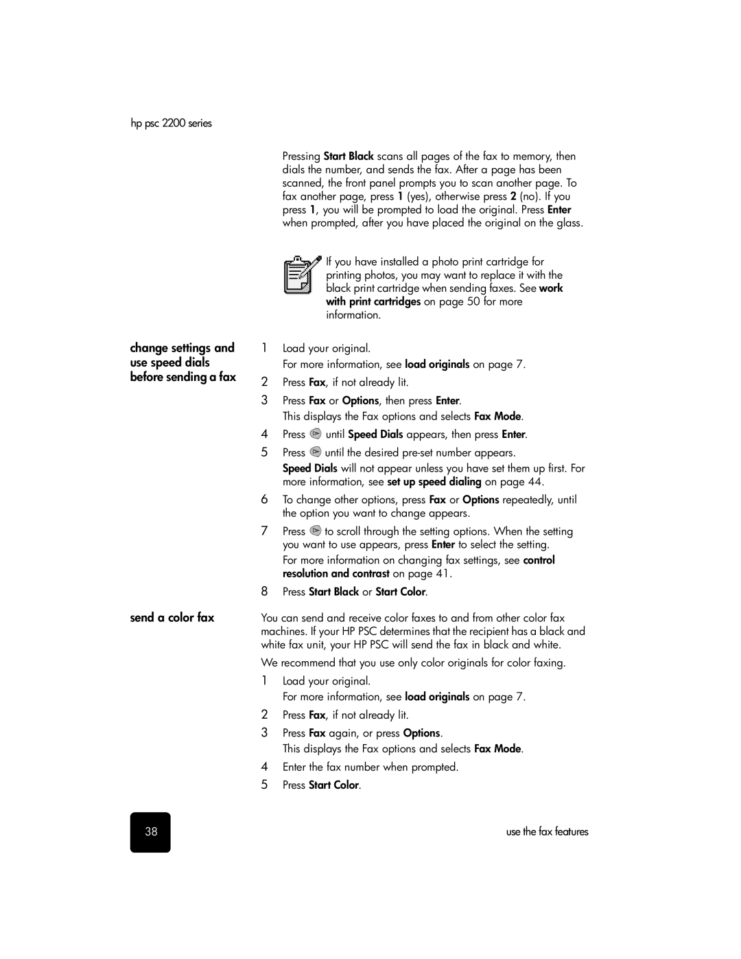 HP 2200 manual Use the fax features 