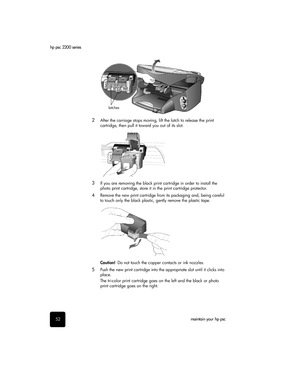 HP 2200 manual Latches 