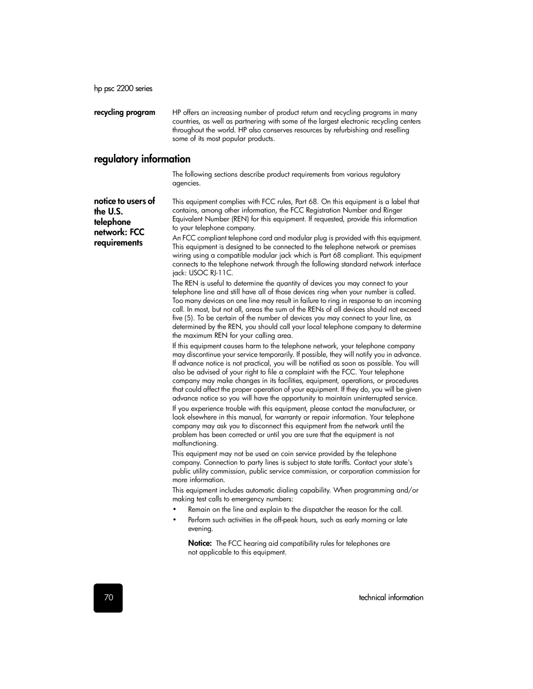 HP 2200 manual Regulatory information 