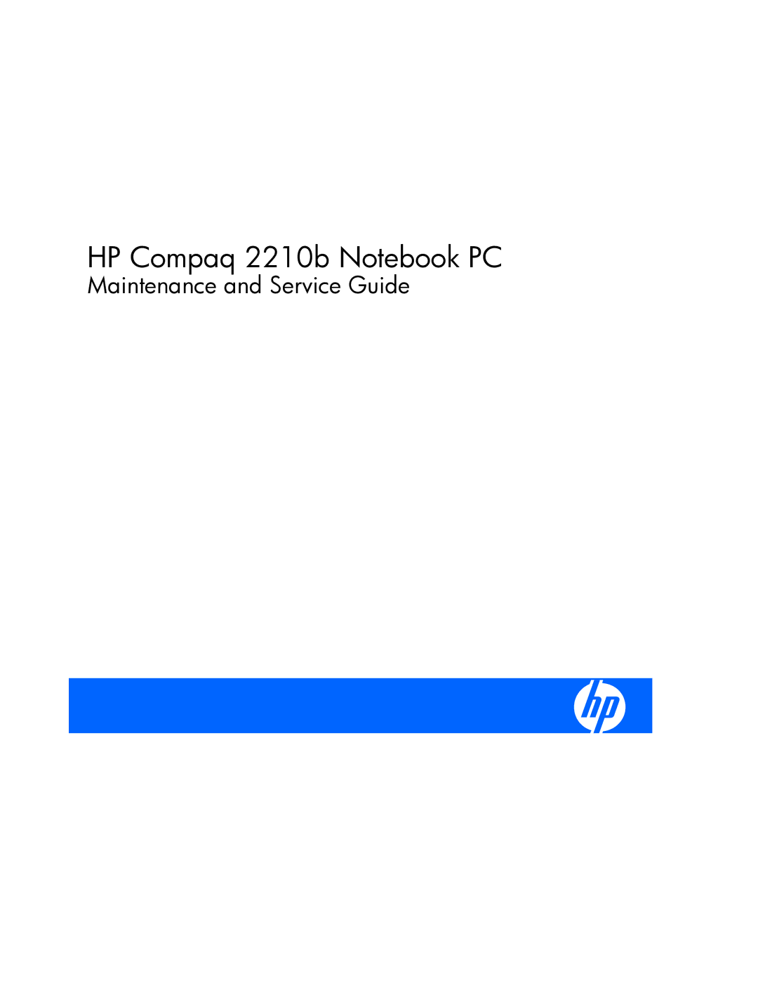 HP 2210B manual HP Compaq 2210b Notebook PC 