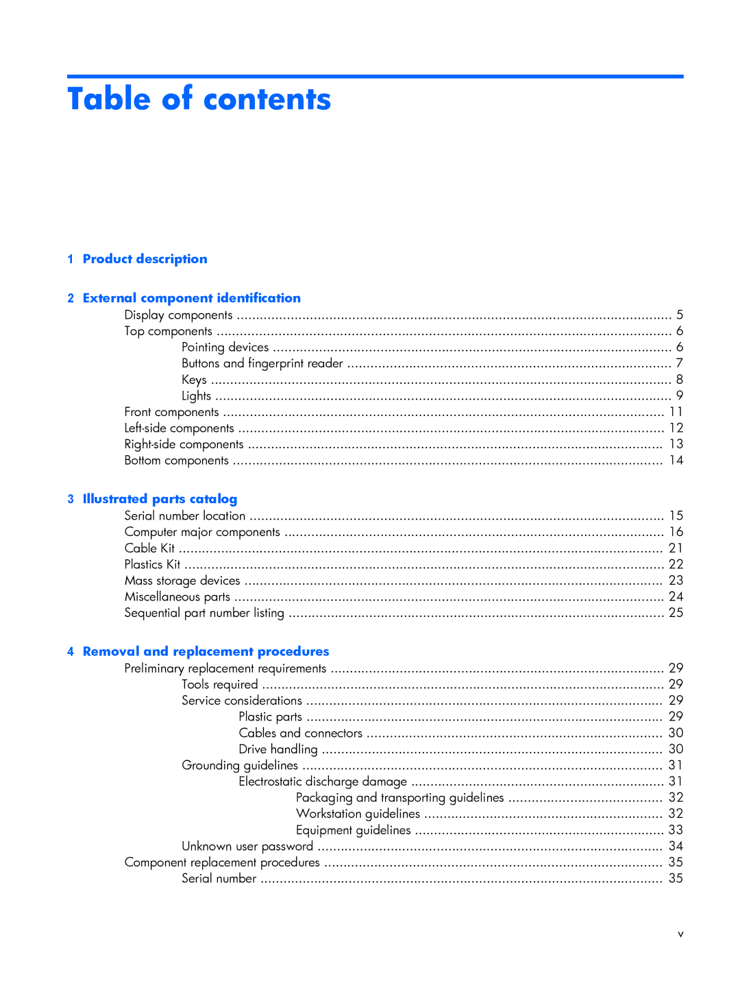 HP 2210B manual Table of contents 