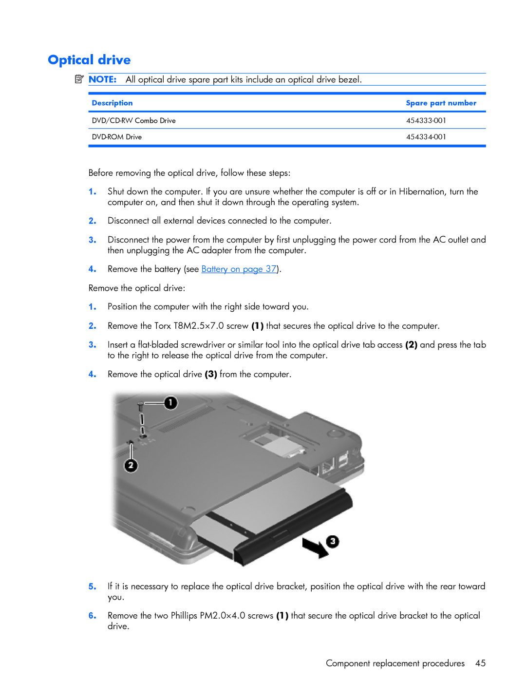 HP 2210B manual Optical drive 