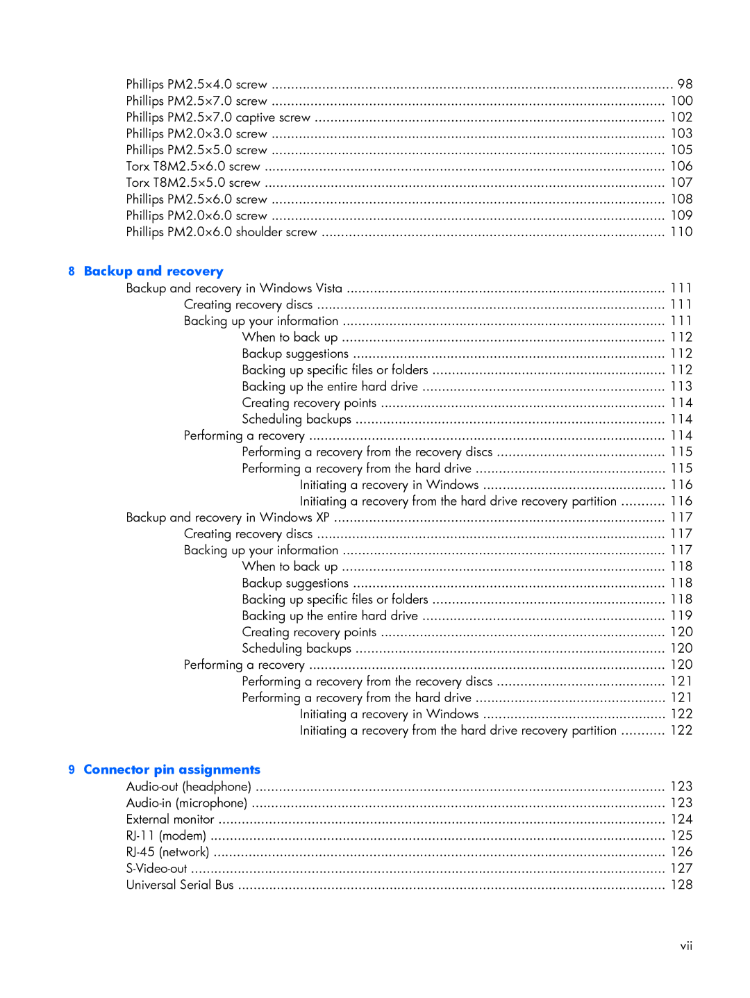 HP 2210B manual Backup and recovery 