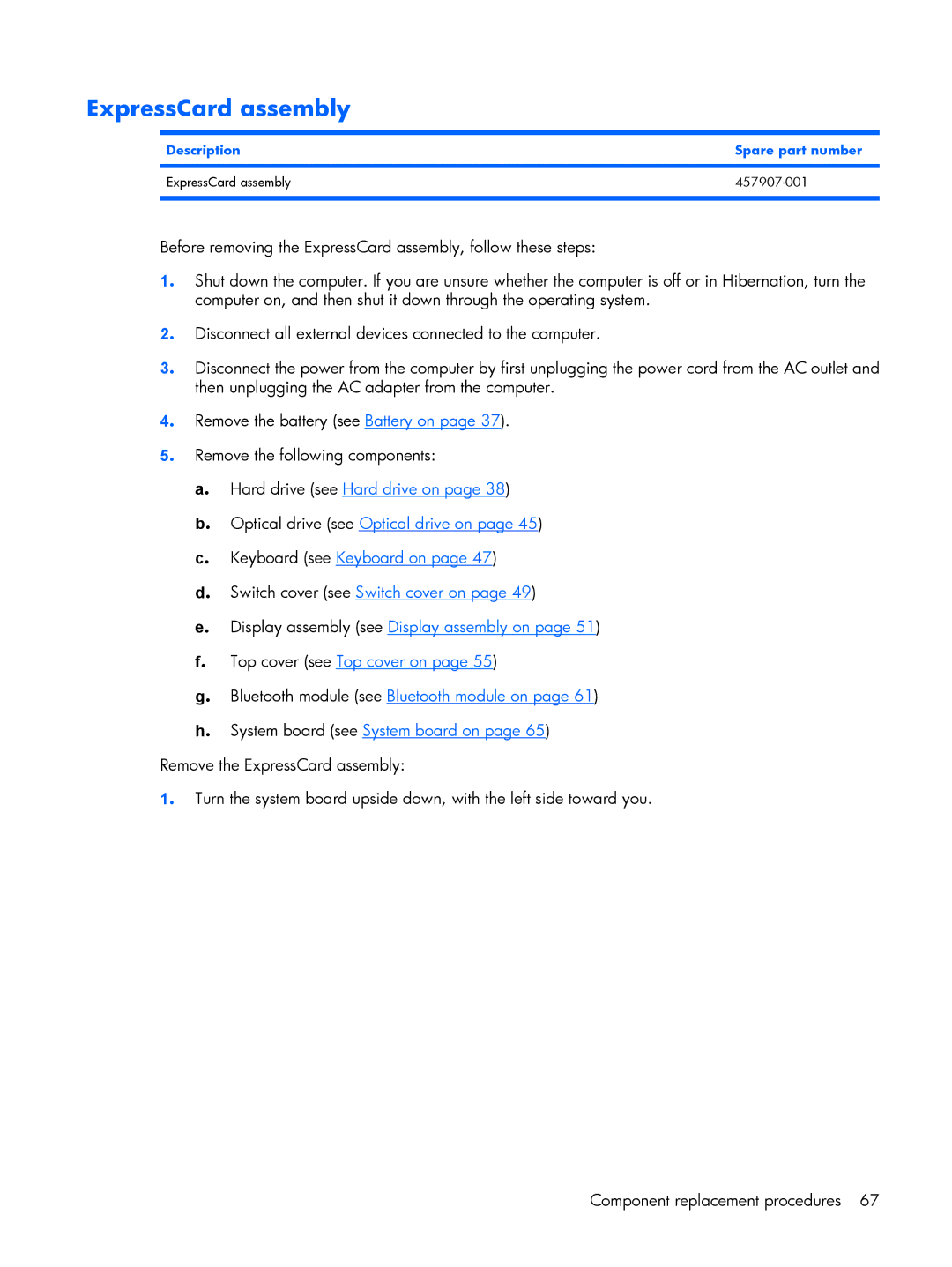 HP 2210B manual ExpressCard assembly 