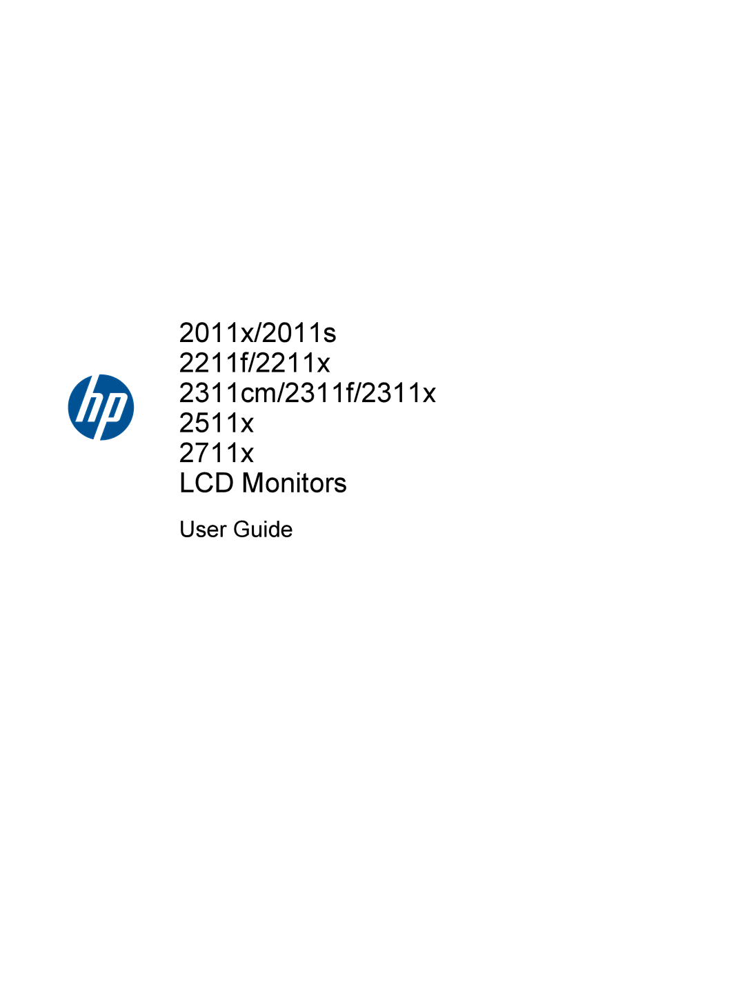 HP 2511x, 2211f/2211x, 2311cm/2311f/2311x, 2011x/2011s manual User Guide 