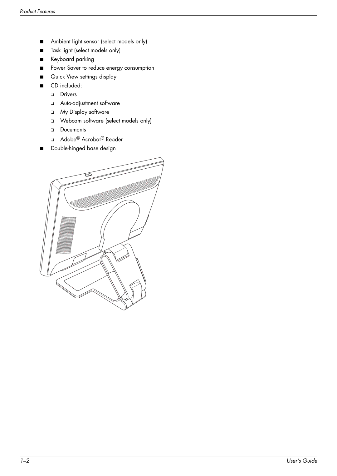 HP W2228H, 2229H, W2558HC, W2448H/HC manual Product Features 