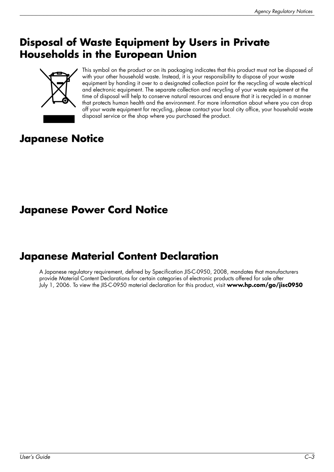 HP W2448H/HC, 2229H, W2558HC, W2228H manual User’s Guide 