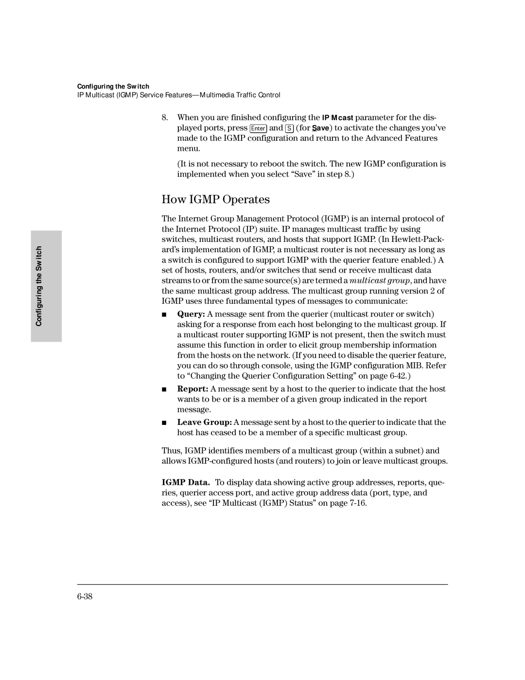 HP 224M, 212M manual How Igmp Operates 