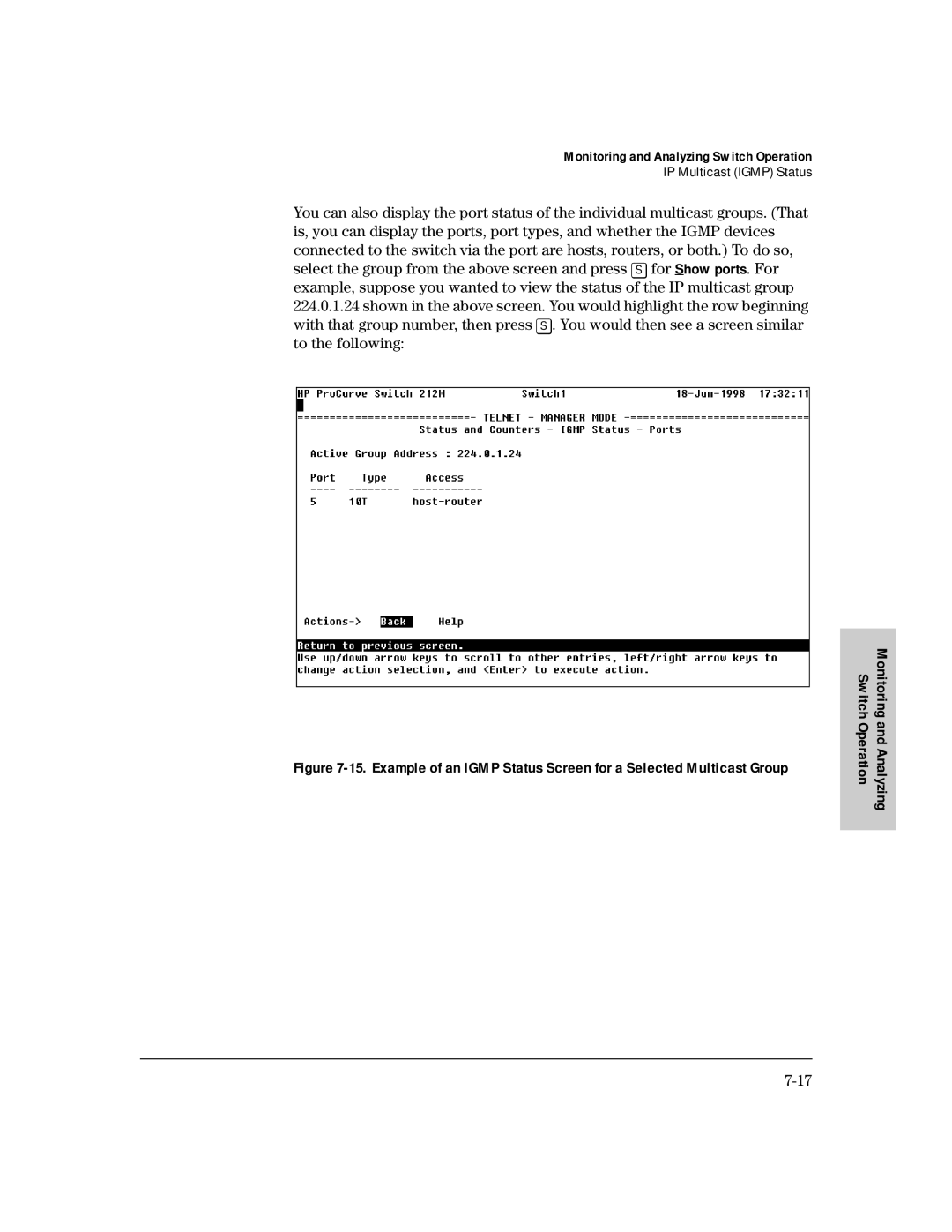 HP 212M, 224M manual Monitoring and Analyzing 