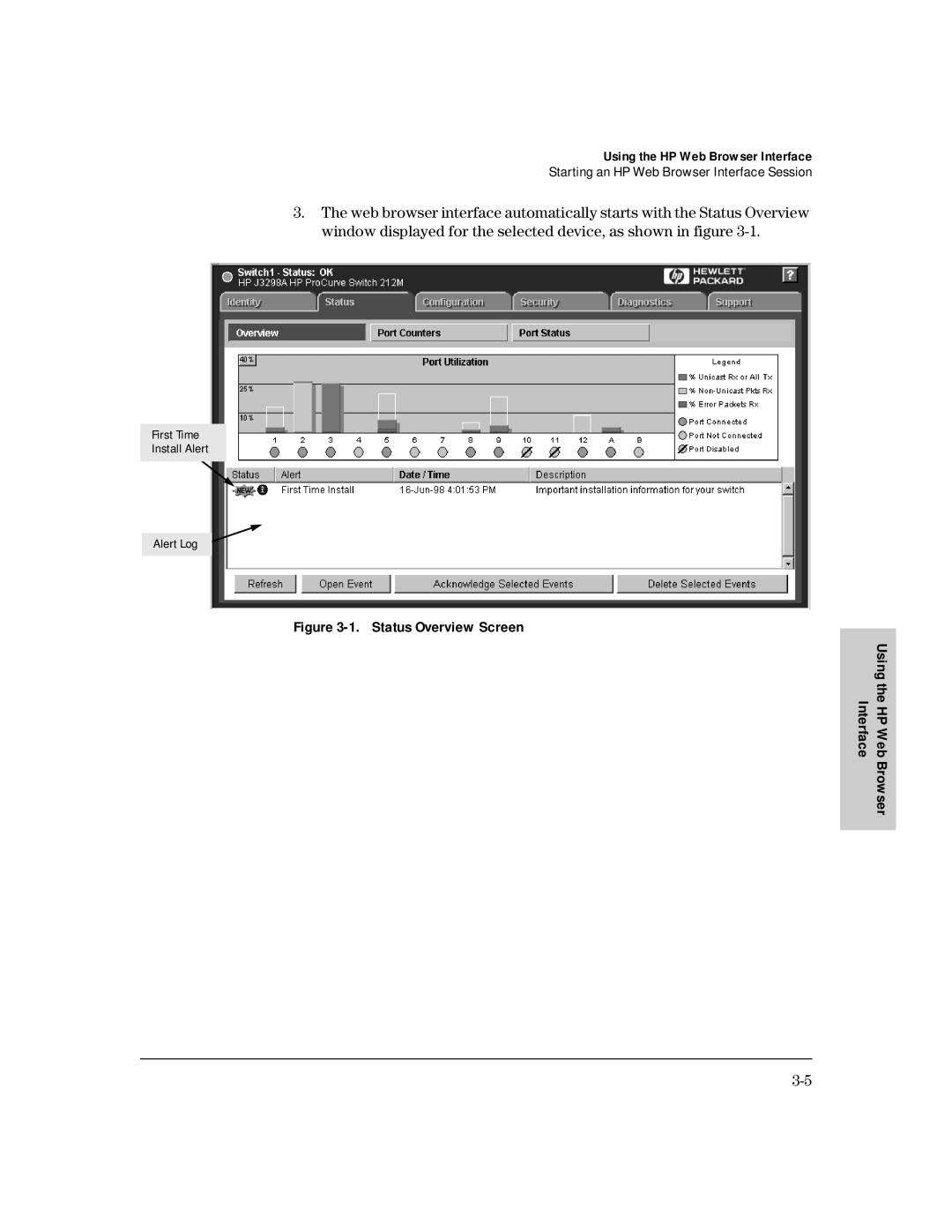 HP 212M, 224M manual Status Overview Screen 