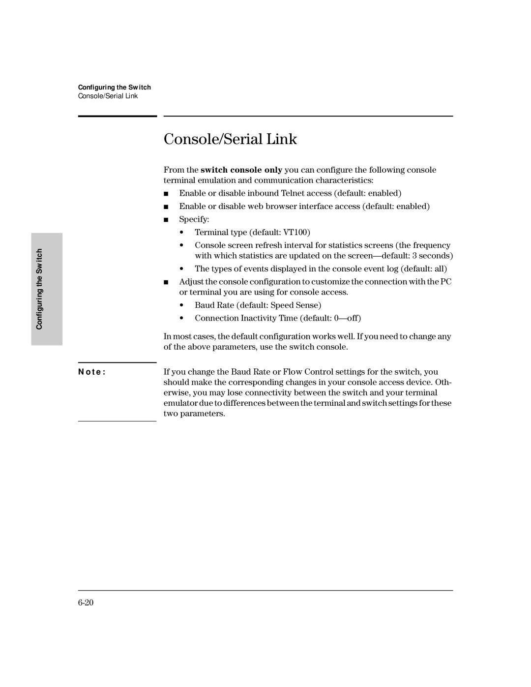 HP 224M, 212M manual Console/Serial Link, Two parameters 