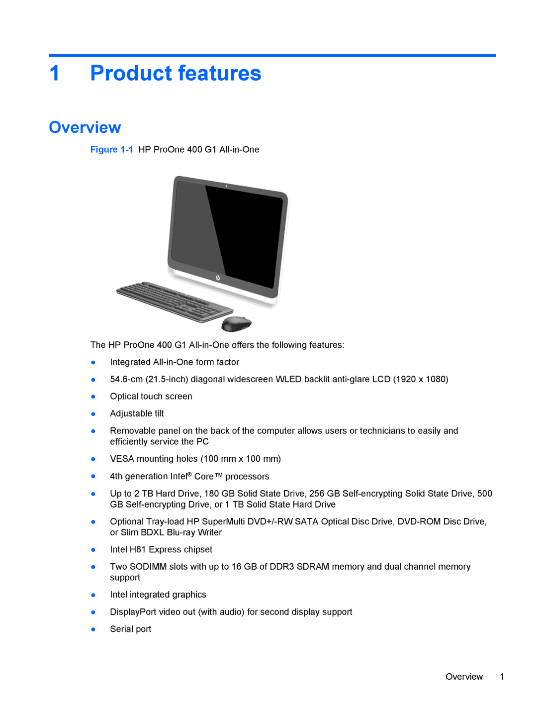 HP 23-p020t, 23-p029c, 23-p017c, 23-p027c, 23-p010, 23-p039, 23-p009 manual Product features, Overview 