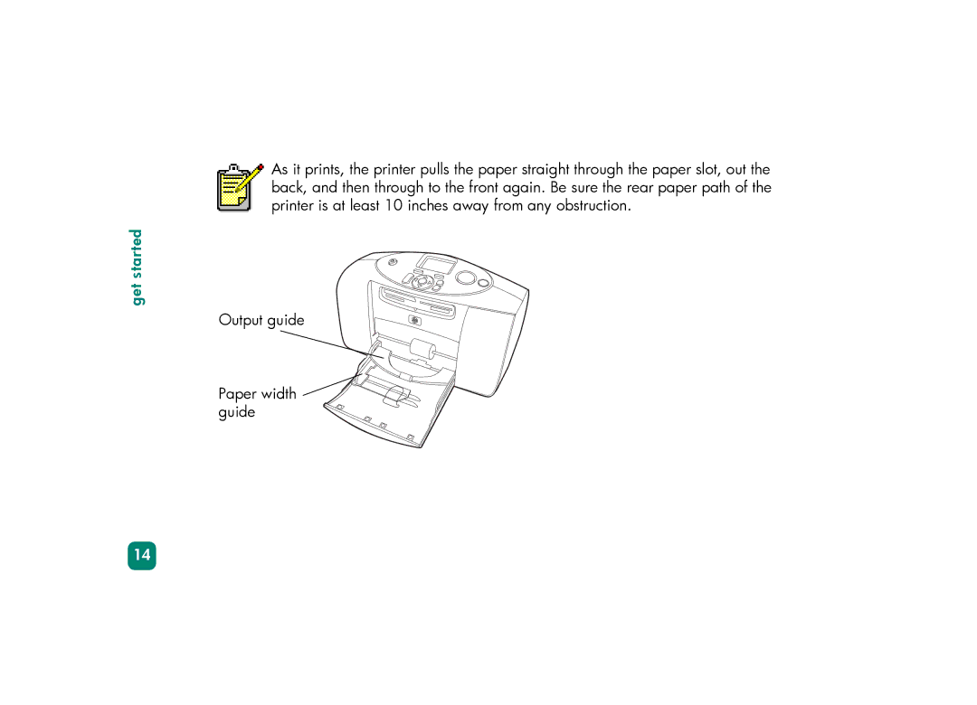 HP 230 manual Paper width guide 