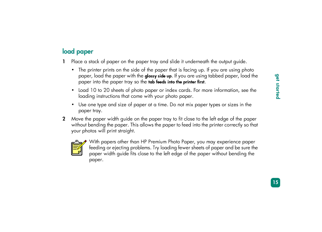 HP 230 manual Load paper 