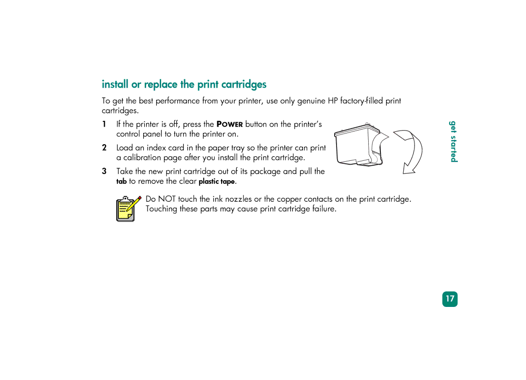 HP 230 manual Install or replace the print cartridges 