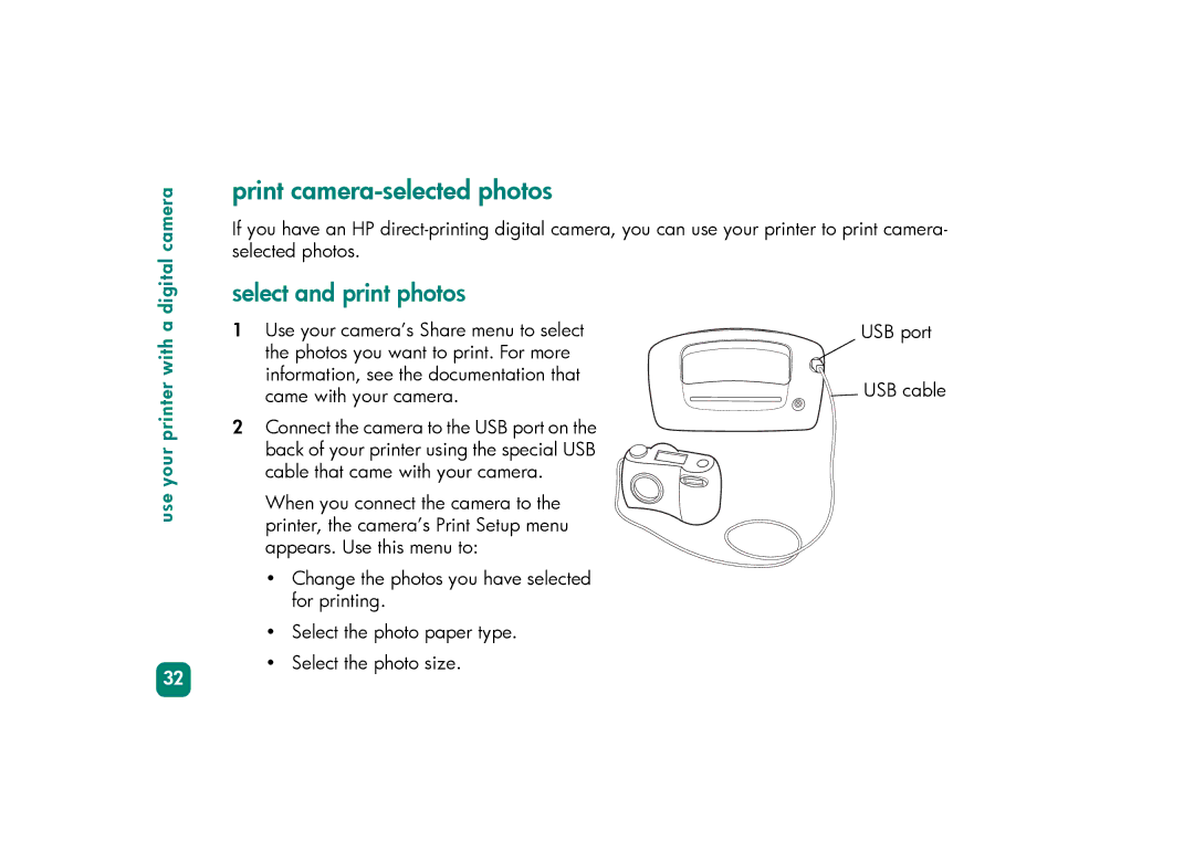 HP 230 manual Print camera-selected photos, Select and print photos 