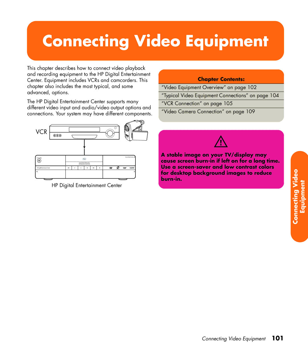 HP 2307890A manual Connecting Video Equipment 