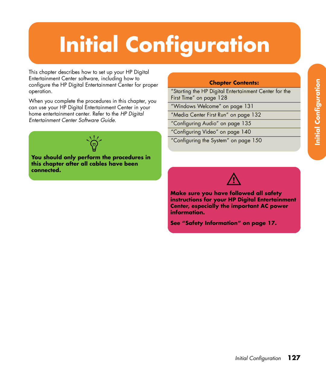 HP 2307890A manual Initial Configuration 