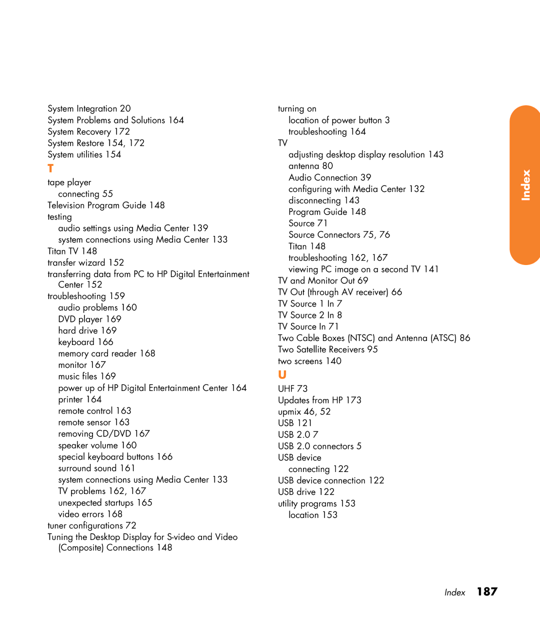 HP 2307890A manual Index 