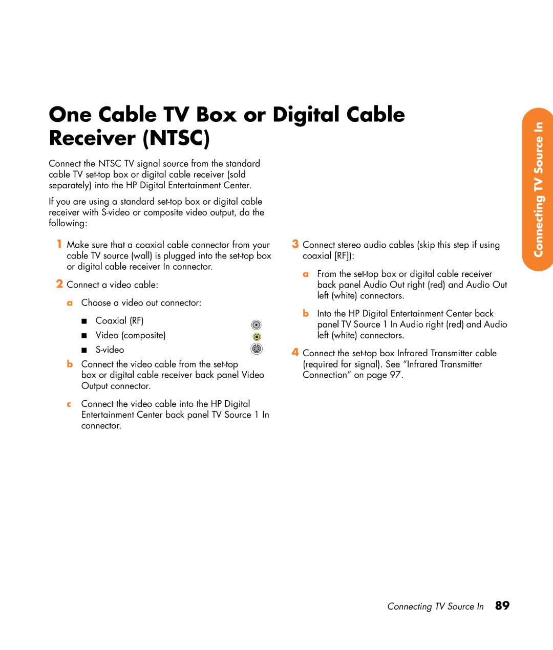 HP 2307890A manual One Cable TV Box or Digital Cable Receiver Ntsc 