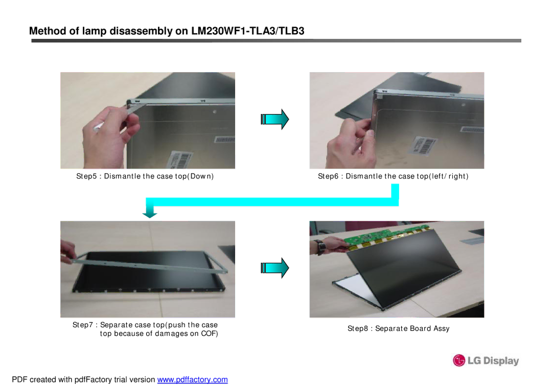 HP 2309V, 2309M manual Dismantle the case topDown 