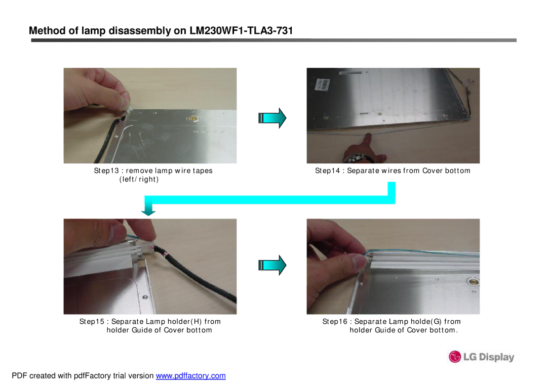 HP 2309V, 2309M manual Remove lamp wire tapes 