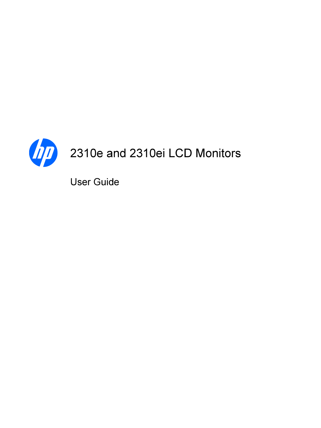 HP manual 2310e and 2310ei LCD Monitors 