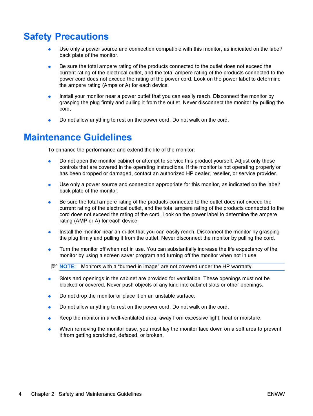 HP 2310ei manual Safety Precautions, Maintenance Guidelines 