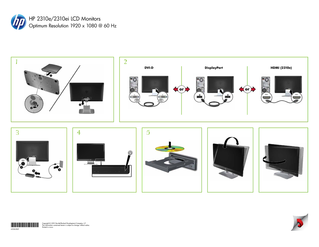 HP manual HP 2310e/2310ei LCD Monitors 