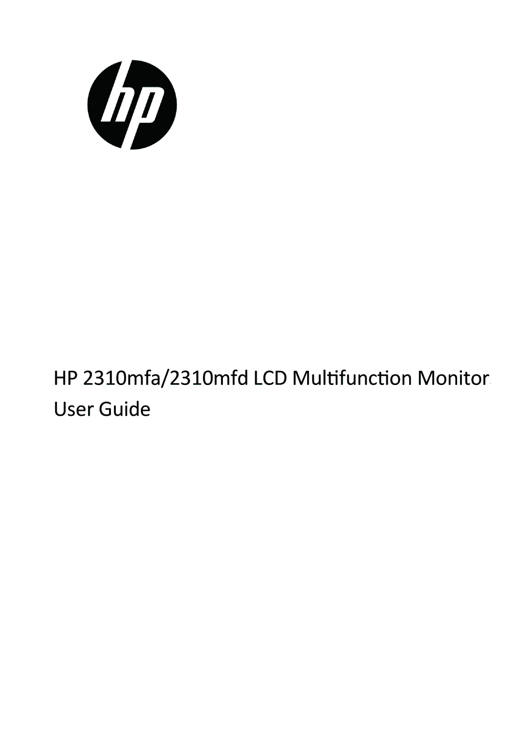 HP manual HP 2310mfa/2310mfd LCD Multifunction Monitor User Guide 