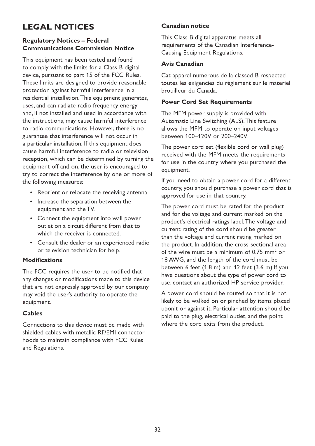 HP 2310mfd manual Legal Notices 