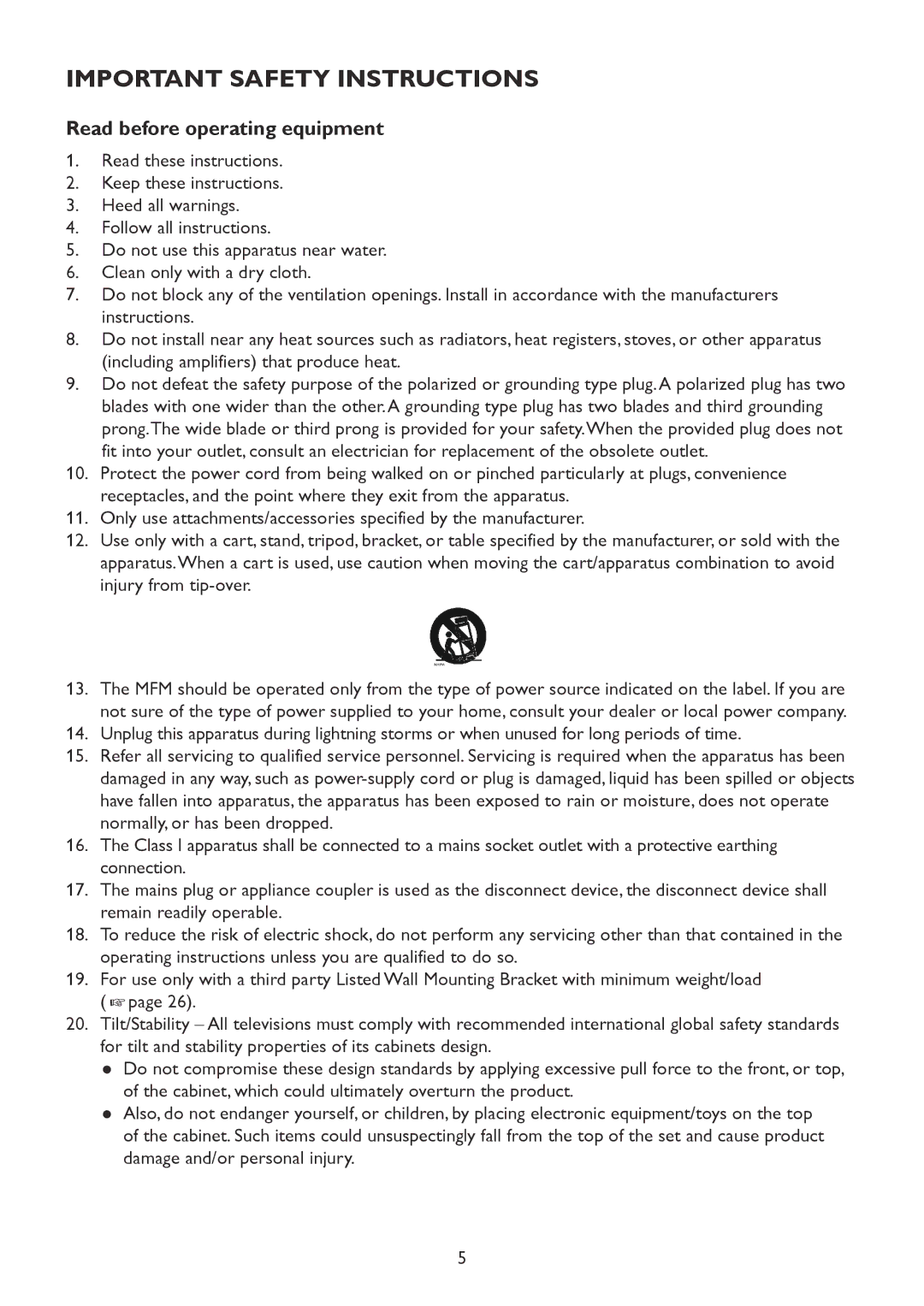 HP 2310mfd manual Important Safety Instructions, Read before operating equipment 