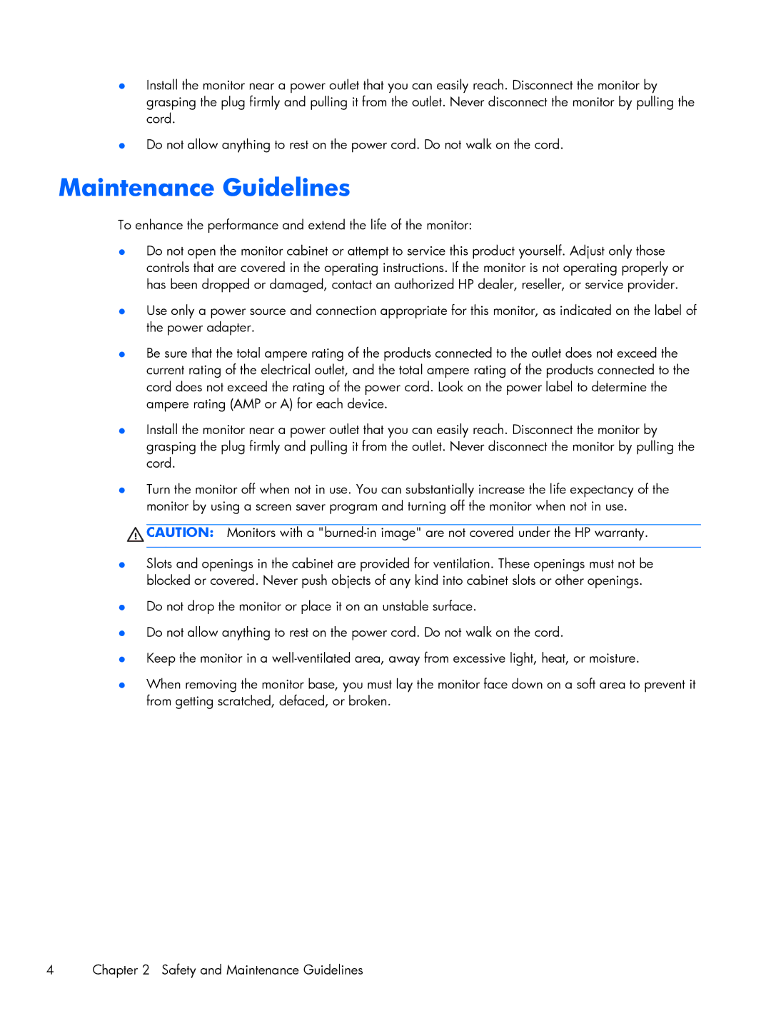 HP 2211F, 2311F, 2311CM, 2311XI manual Maintenance Guidelines 