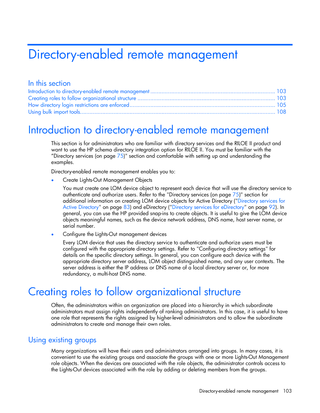 HP 232664-006 manual Directory-enabled remote management, Introduction to directory-enabled remote management 