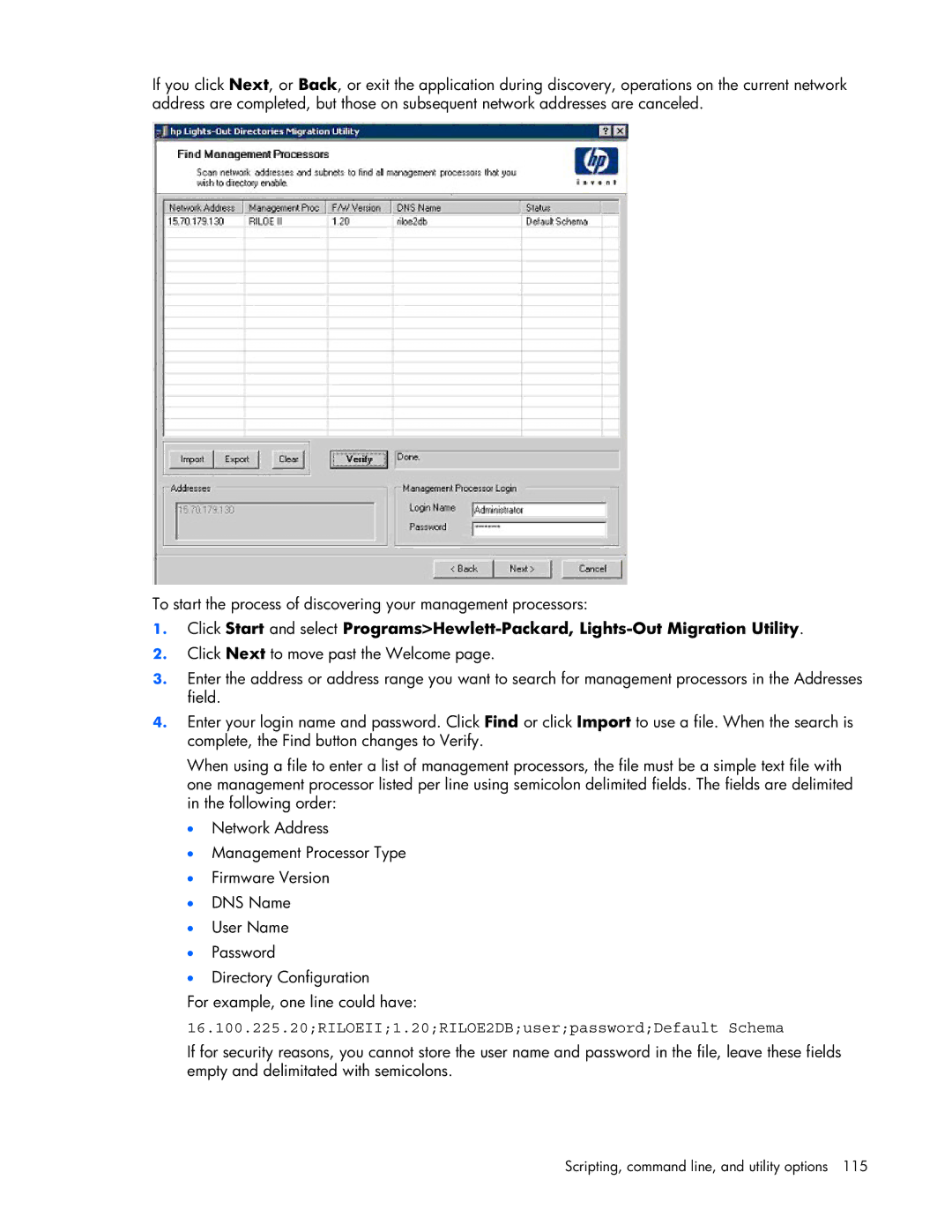 HP 232664-006 manual 16.100.225.20RILOEII1.20RILOE2DBuserpasswordDefault Schema 