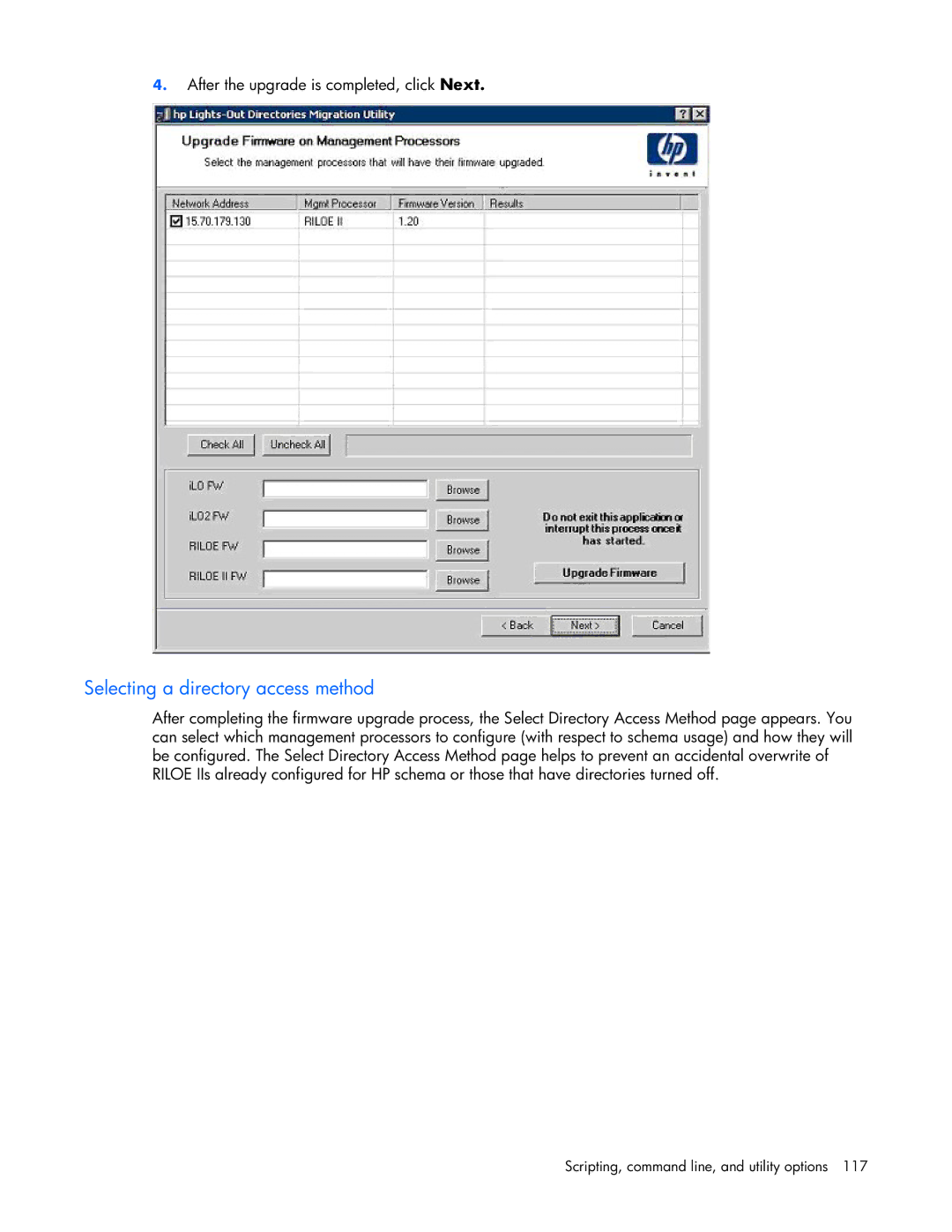 HP 232664-006 manual Selecting a directory access method 