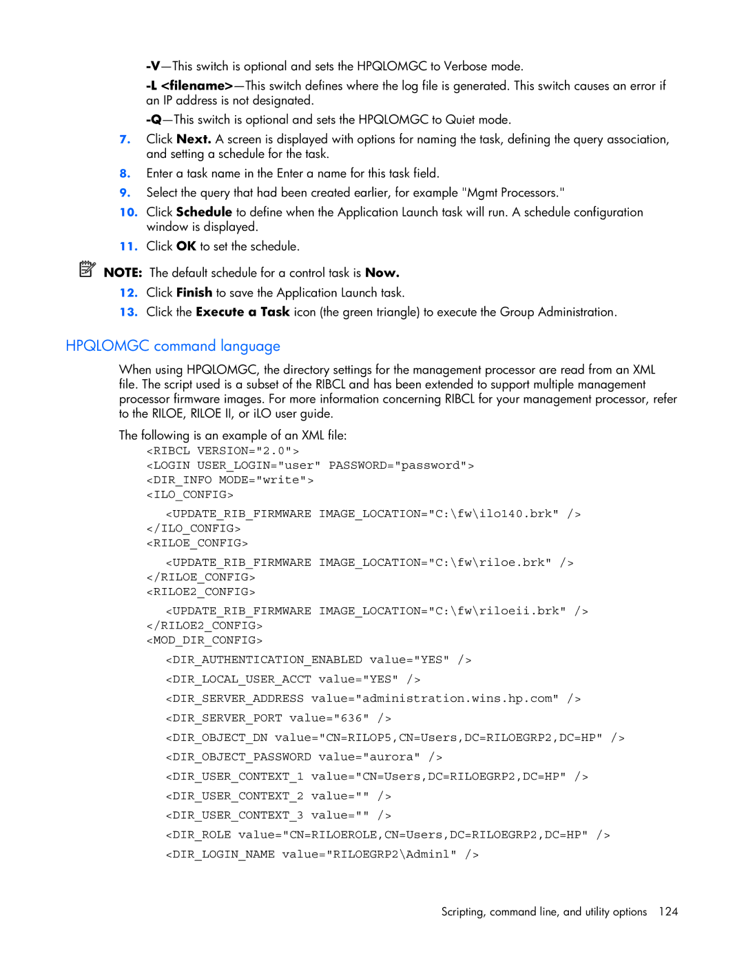 HP 232664-006 manual Hpqlomgc command language, RILOE2CONFIG 