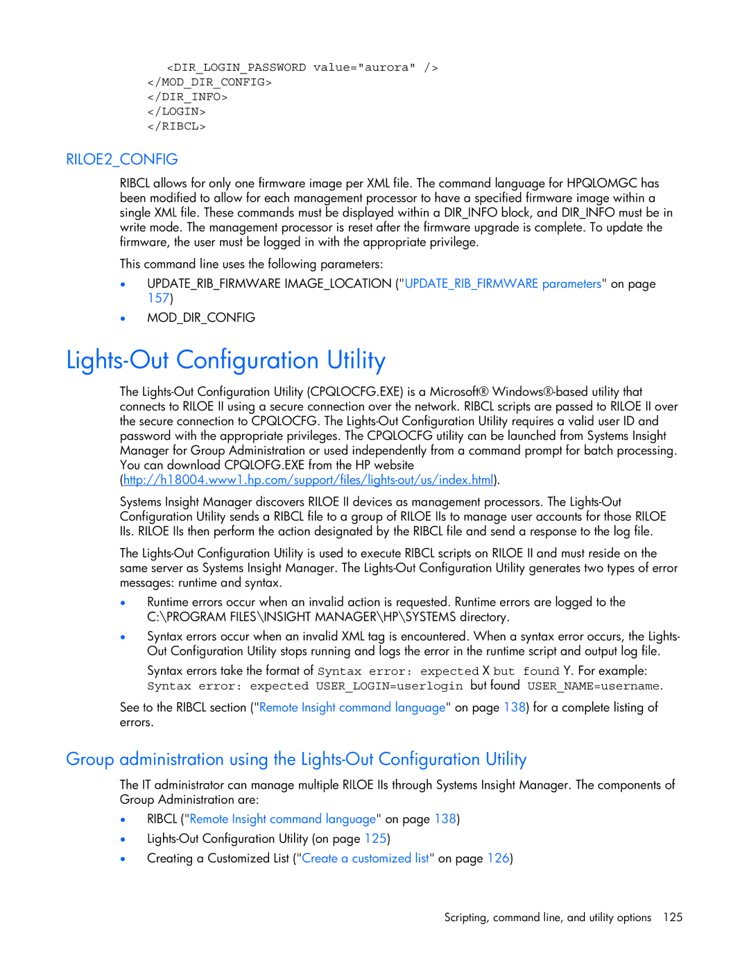 HP 232664-006 manual Lights-Out Configuration Utility, RILOE2CONFIG 