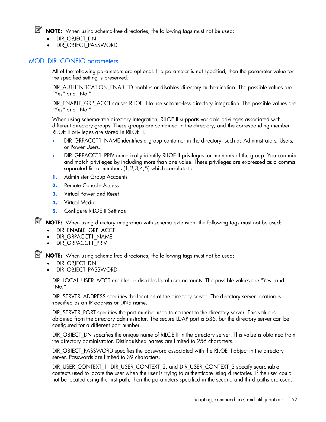 HP 232664-006 manual Moddirconfig parameters 