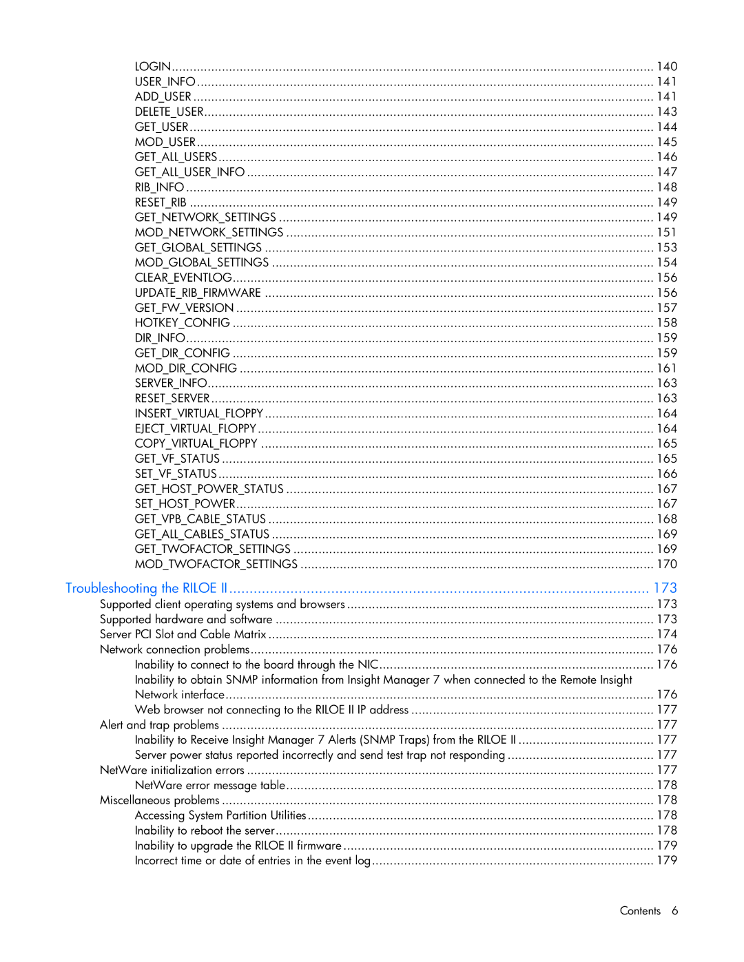 HP 232664-006 manual Troubleshooting the Riloe 173 