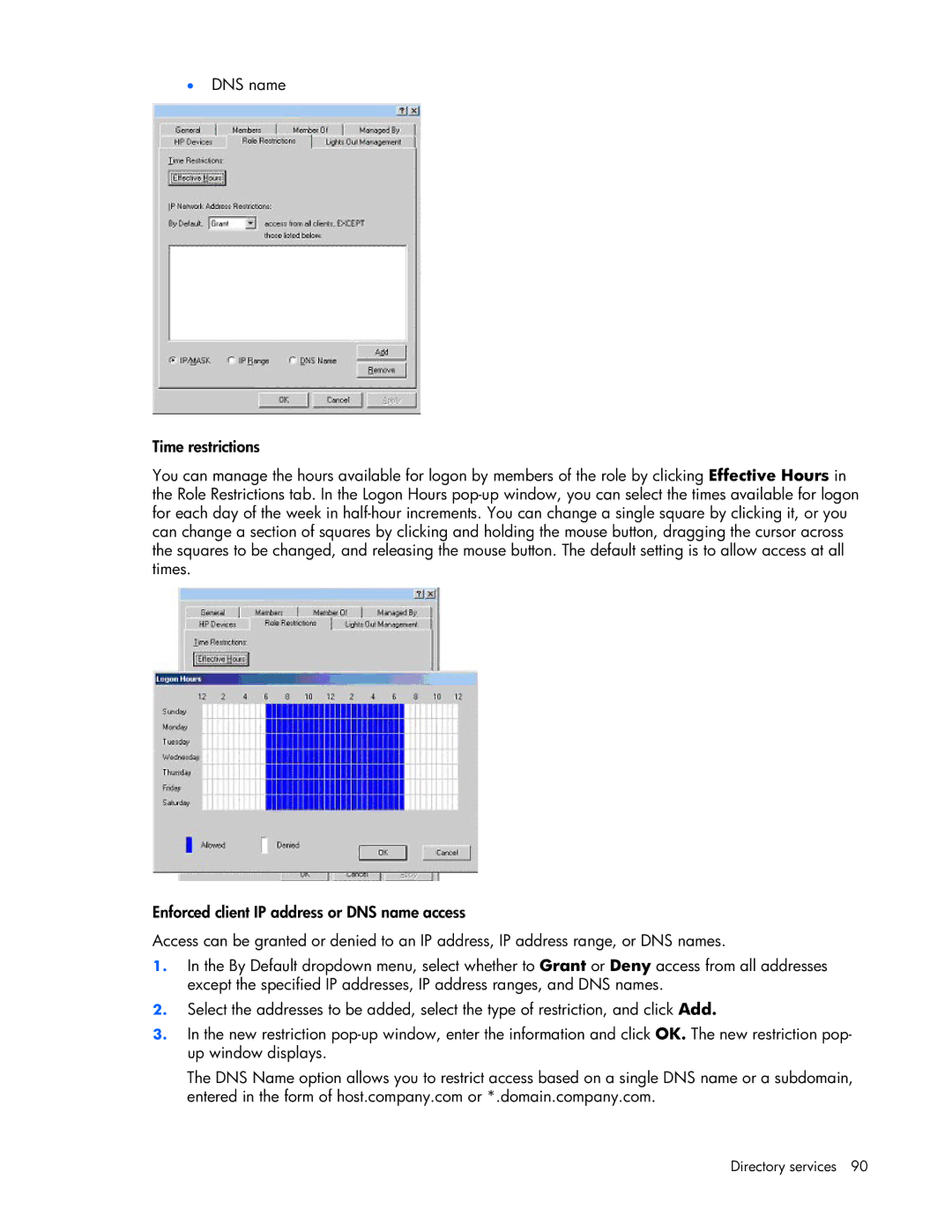 HP 232664-006 manual Directory services 