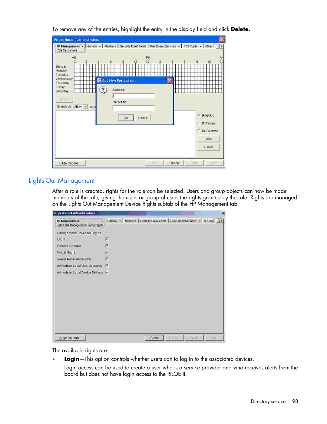 HP 232664-006 manual Lights-Out Management 