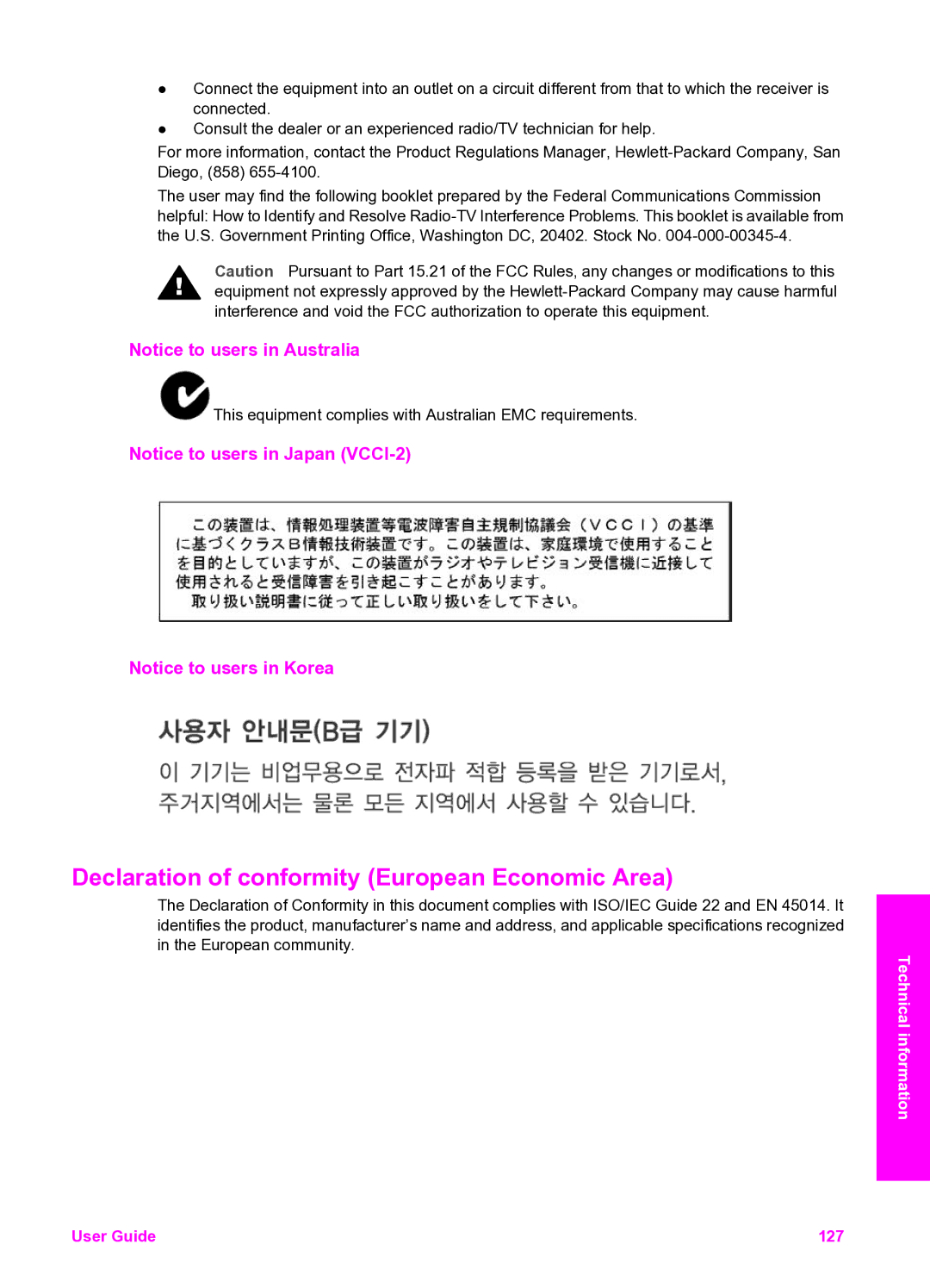 HP 2350 manual Declaration of conformity European Economic Area 