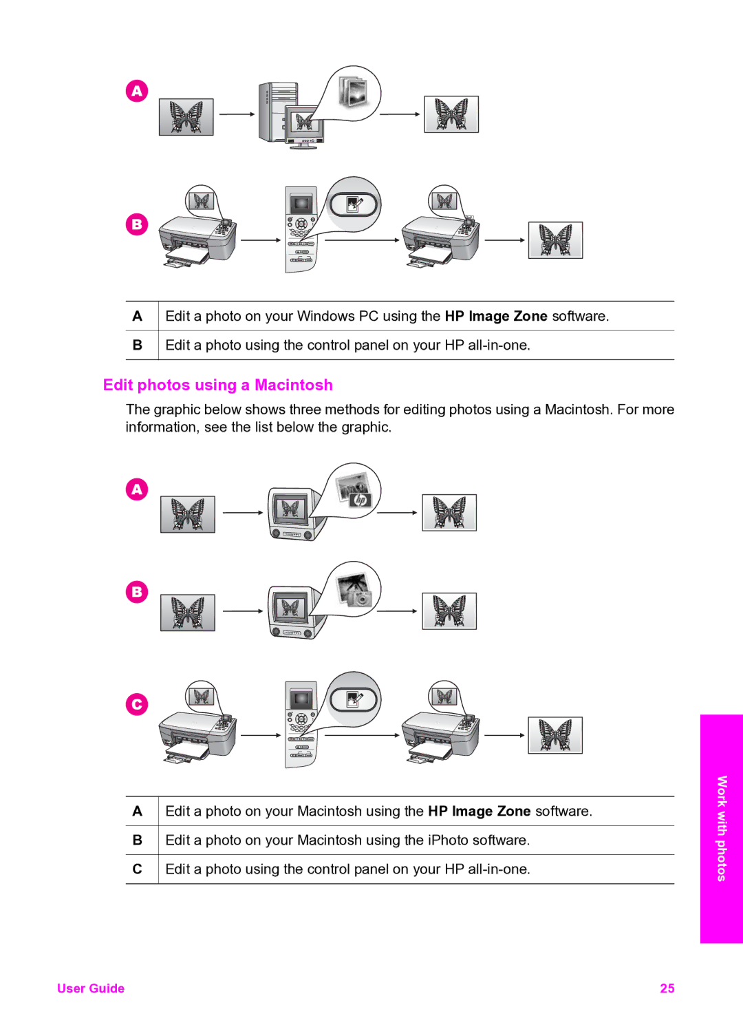 HP 2350 manual Edit photos using a Macintosh 