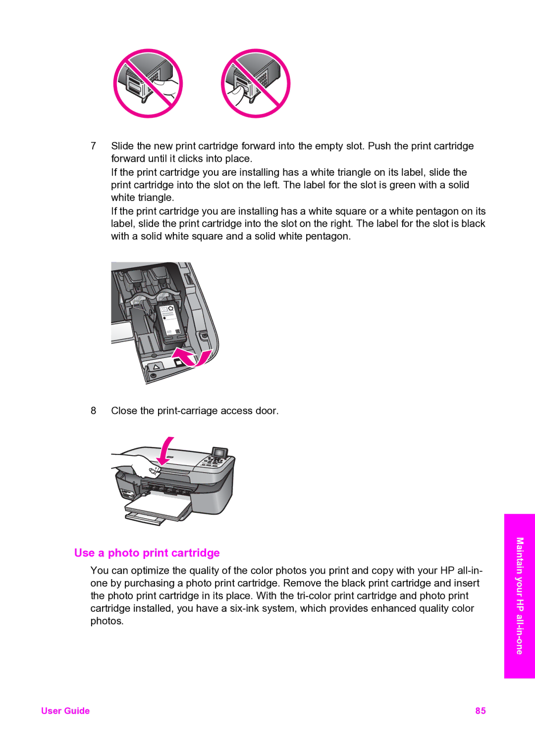 HP 2350 manual Use a photo print cartridge 